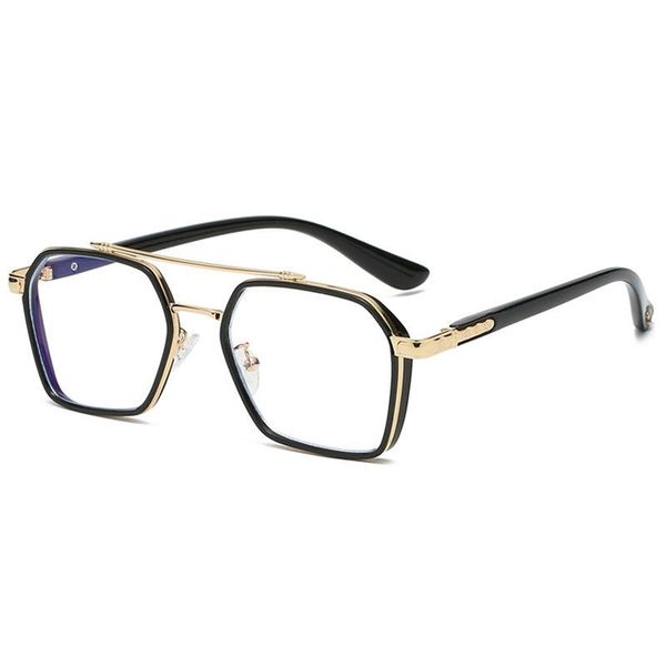 

sunglasses doisyer anti blue light glasses metal frame double beam flat lens, White;black