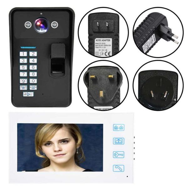 

doorbells 7inch fingerprint password video access control equipment intercom system smart doorbell kit