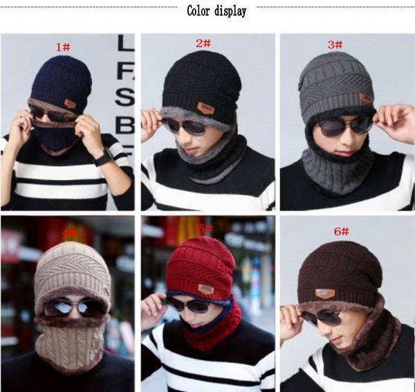 

men's knitted hat collar two piece ear-protectors woolen warm autumn/winter hat, Blue;gray