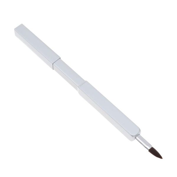 

sponges, applicators & cotton retractable lip brush nylon fiber lipbrush portable makeup with metal tube (white)