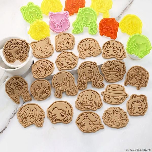 

6/12/24PCS Cookie Tools Cutter Mould Demon Slayer Biscuit Press Icing Set Stamp Mold Dessert Kitchen Baking Gadgets Moulds