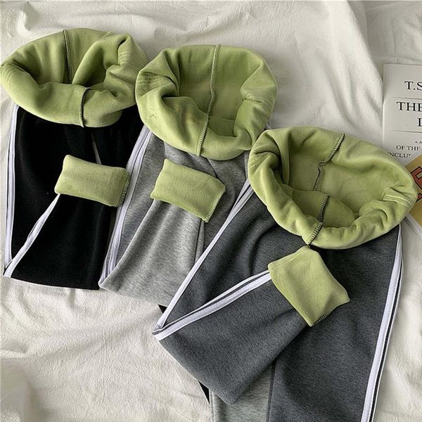 

winter warm woman yoga pants tights sport leggings comfortable casual velvet sportswear fashion solid color trousers female outfits, White;red