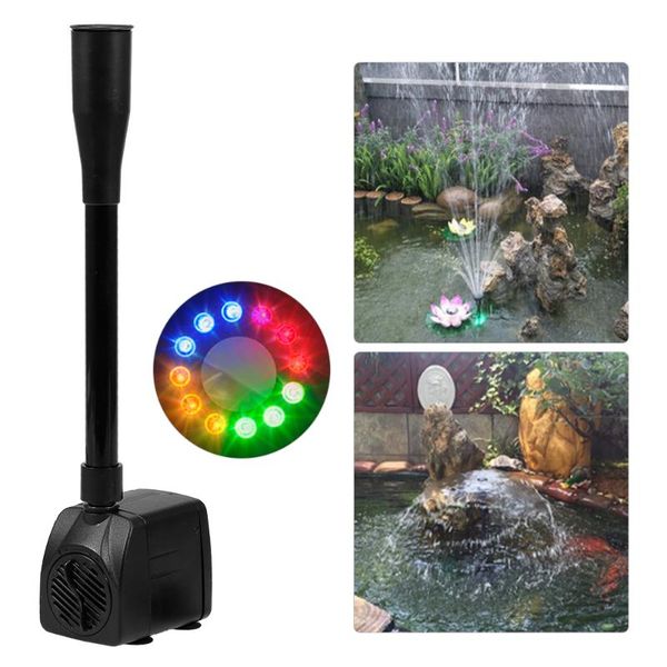 

ultra-quiet usb water pump ip68 waterproof submersible fountain for aquarium fish tank pond with 12 led light garden decorations