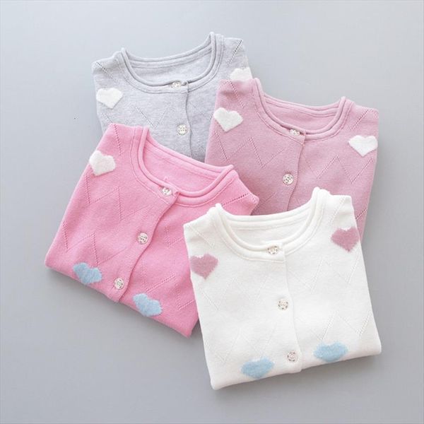 

baby girls sweaters kids clothes cotton children knitted sweater coat cute love heart jacket, Blue