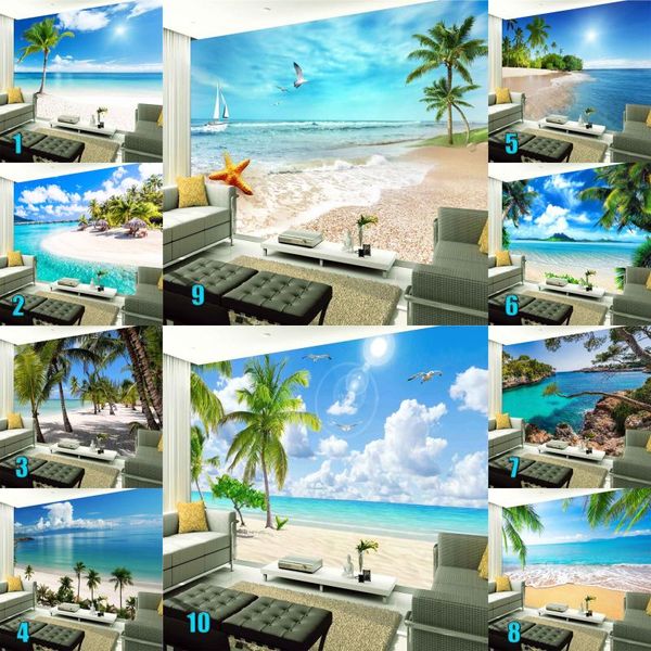 

wallpapers custom any size 3d wall mural paintings summer beach po wallpaper living room bedroom study decor papel tapiz