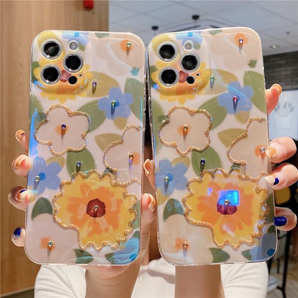 

iphone case point drill blue light is applicable to apple 12 mobile phone case imd transparent all inclusive iphone11 / xsmax / xr cartoon s