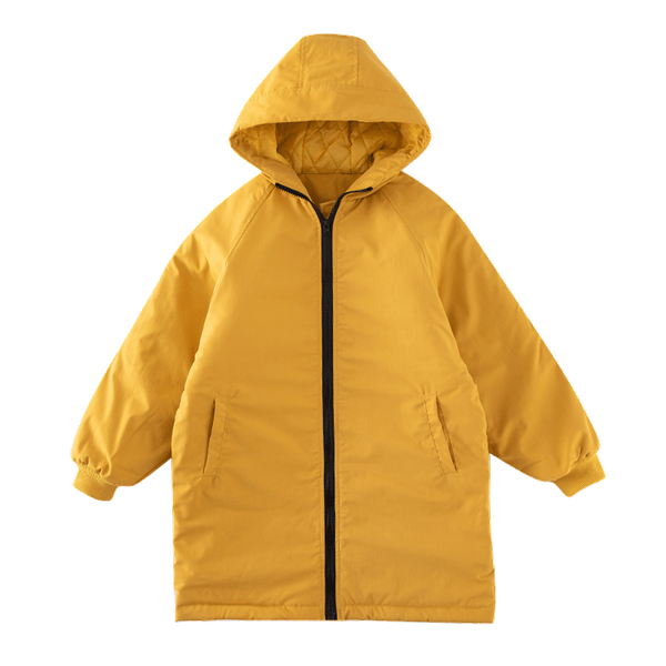 

baby girls winter coat 4-15 years old warm coat stitching printed letters hooded padded trench coat kids winter jacket, Blue;gray