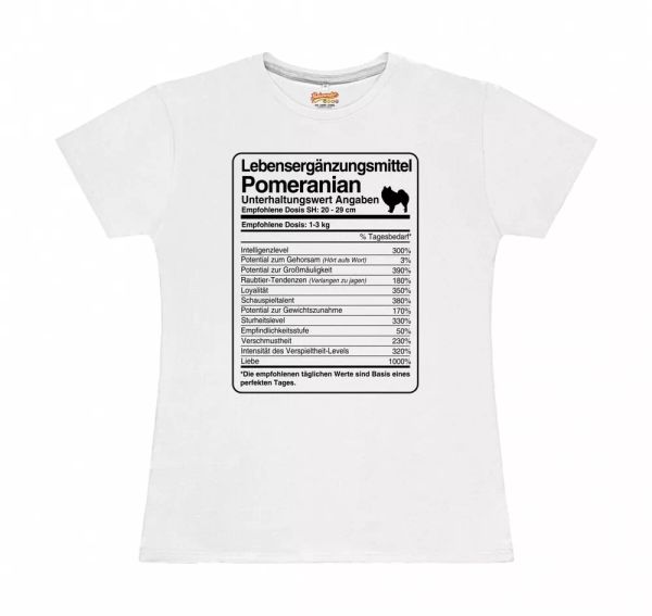 

t-shirt womens dose pomeranian lives supplements by siviwonder, White;black