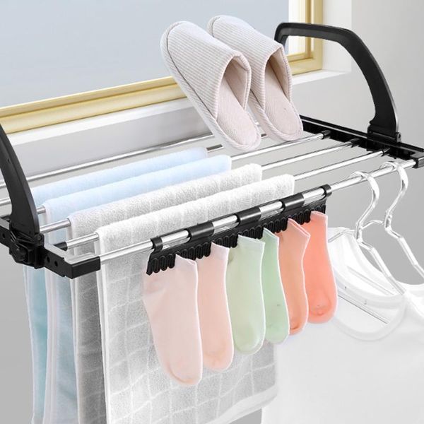 

hangers & racks vogvigo stainless steel drying shoe rack portable multi-function window laundry balcony towel clothes diaper dryer storage
