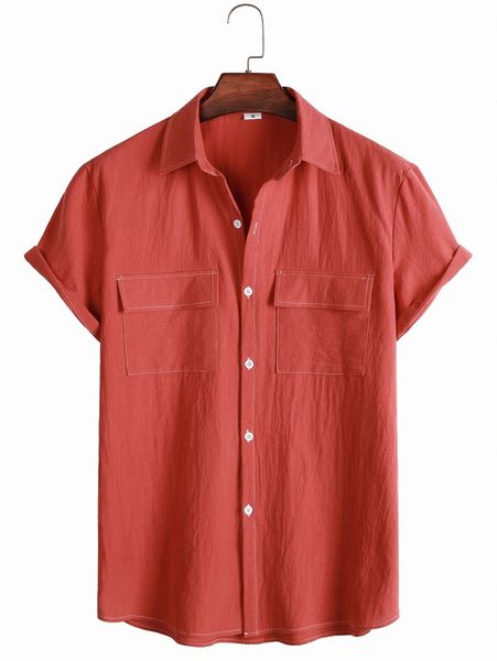 

men flap pocket front shirt g62o#, White;black