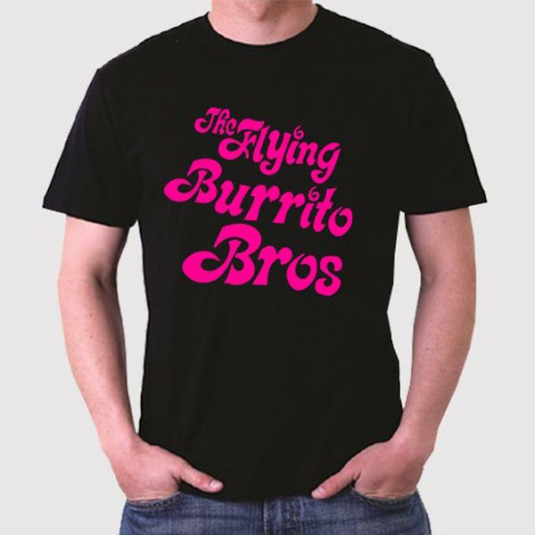 

the flying burrito bros logo men's black t-shirt size s to 3xl, White;black