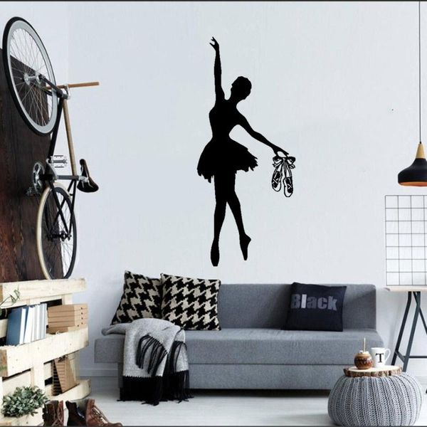 

wall stickers ballet dancer sticker ballerina art murals decals silhouette girls dance decal bedroom decoration dw11257