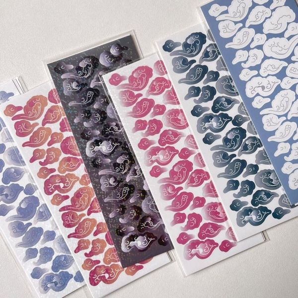 

gift wrap korean laser blingbling clouds idol card stickers diy scrapbooking junk journal diary po mobile phone computer sticker