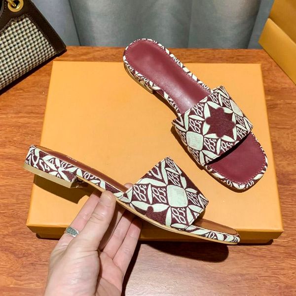 

luxury designer old flower women slipper cowskin flat heels sliders summer vintage platform sandals cotton canvas scuffs home slippers luxur, Black