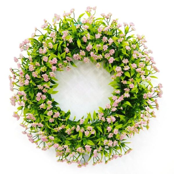 

decorative flowers & wreaths wreath fake floral dried gypsophila wedding decor festival supplies 46cm round x 22cm home and garden wall hang