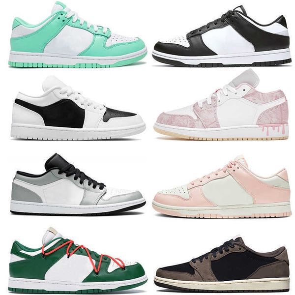 

sb dunk mens womens jumpman 1 1s low basketball shoes paint drip orange pearl pn camcorder chunky dunky sports trainers