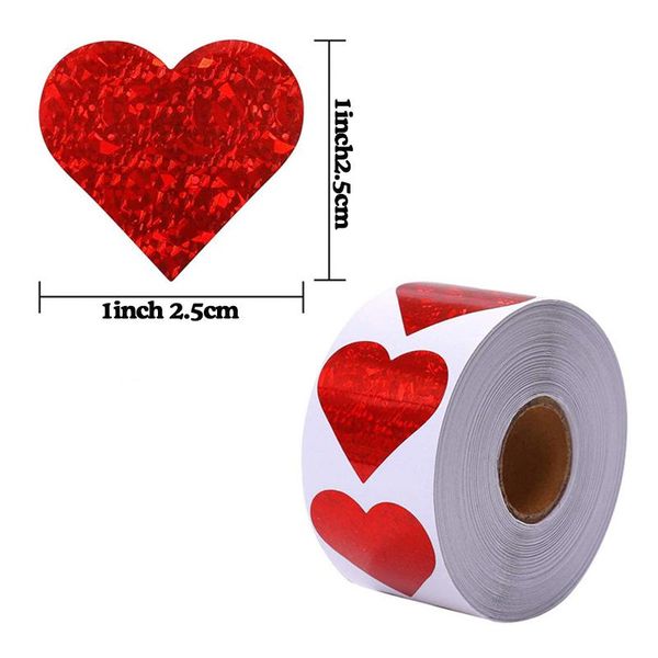 

red love heart stickers scrapbooking diy gift label sealing sticker birthday party stationery valentine's day decoration wrap