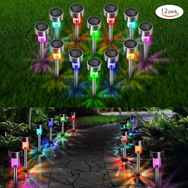 

lawn lamps 12pcs solar garden light outdoor power lantern waterpoof landscape decoration lighting for pathway yard sunpower lamp