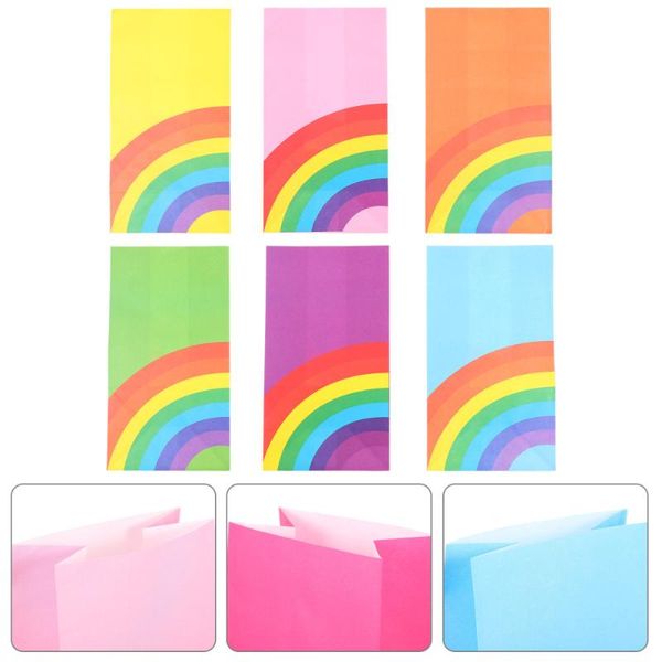 

gift wrap 24pcs portable flat paper bags rainbow packing candy