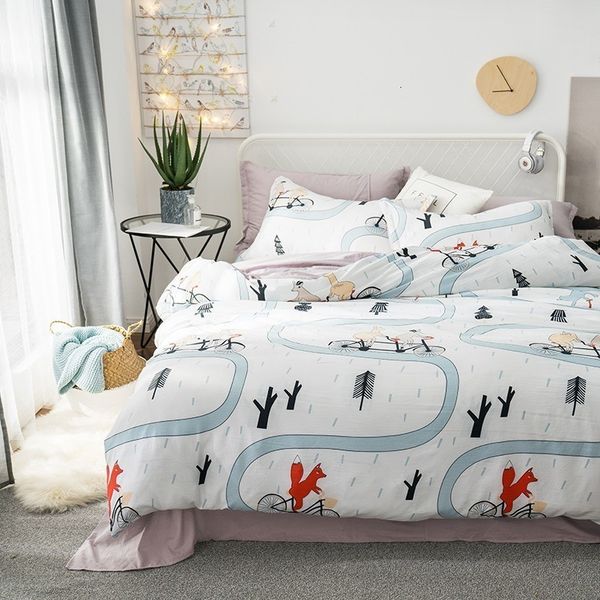 

bedding sets solstice home textile sets white animal biker duvet cover pillowcase flat sheet king  teen girl bed linen kit ow1s