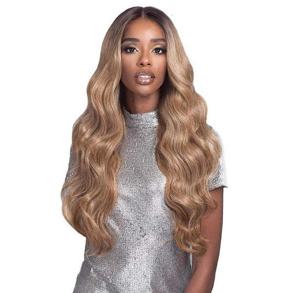 

wig women's long curly hair medium split gradient rose net chemical fiber headgear wigs, Black