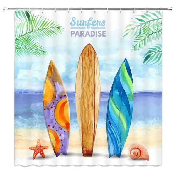 

shower curtains surfboard curtain bathroom decor