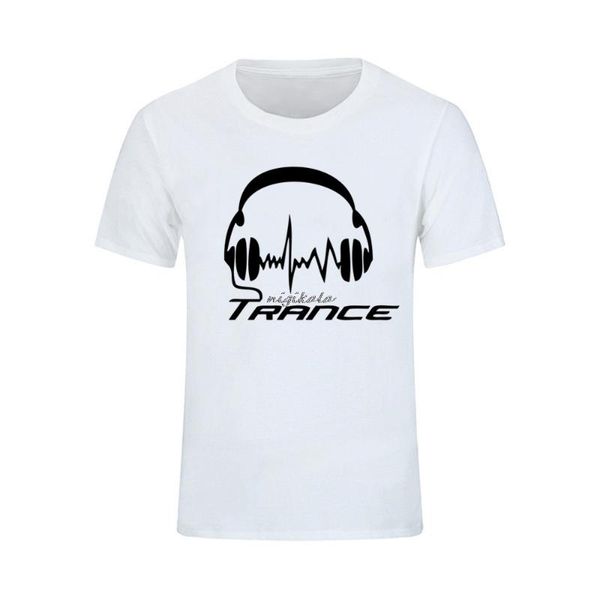

men's t-shirts men short sleeve t-shirt clothes trance headphones streetwear hip hop funny t shirt tees homme camiseta masculina, White;black