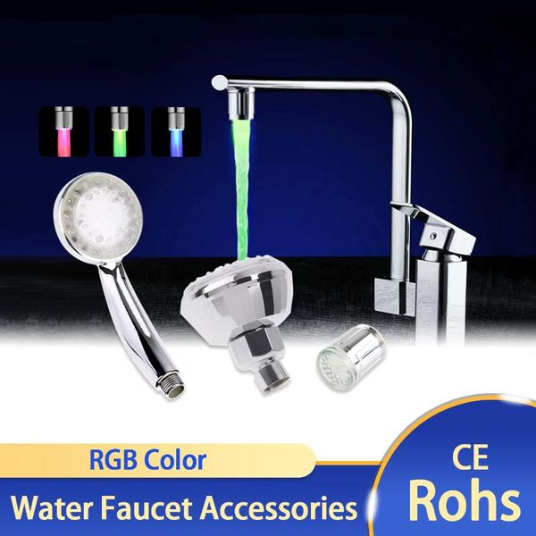 

kitchen faucets led water faucet accessories glow colorful tap nozzle for bathroom head light 3 colors 7