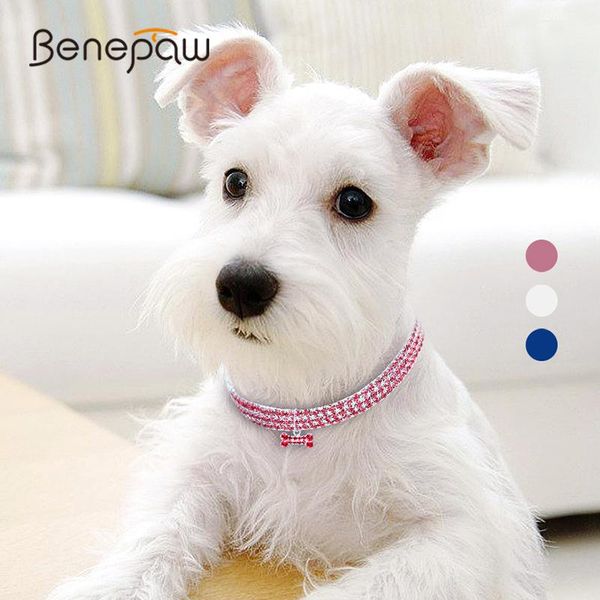 

benepaw adjustable rhinestone dog collar christmas small medium large puppy pet chihuahua bone pendant bling necklace cat collars & leashes