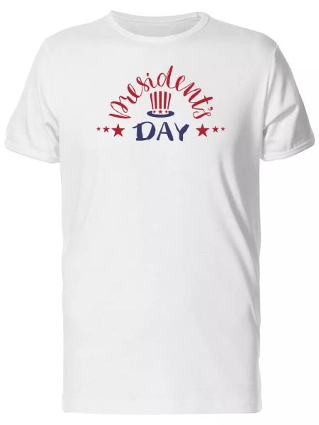 

presidents day stars hat men's tee -image by shutterstock, White;black