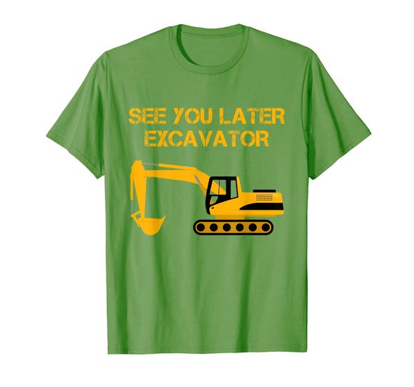 

see you later excavator t-shirt, White;black