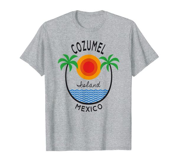 

fun cozumel island mexico beach novelty art souvenir tshirt, White;black