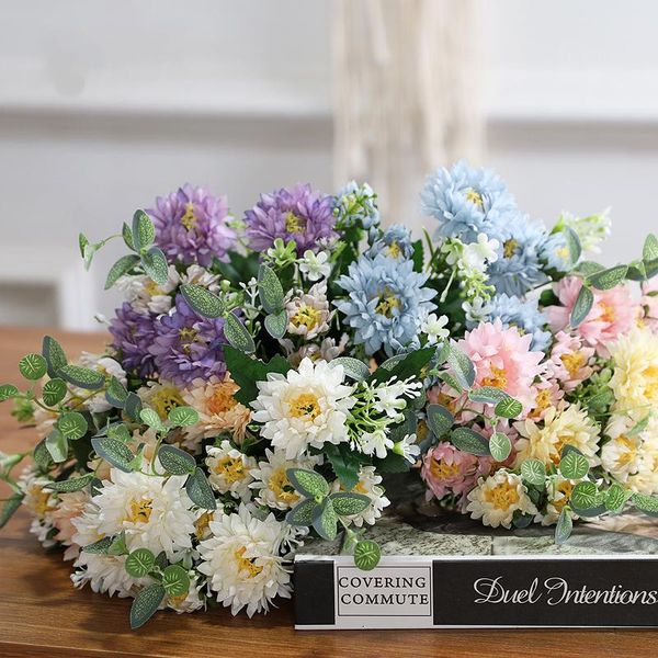 

decorative flowers & wreaths daisy diy party decoration retro silk artificial flower wedding festival supplies home bouquet table setting