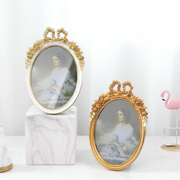 

frames european style retro gorgeous bow resin craft family po commemorative display 5-10 inch frame decoration ornament