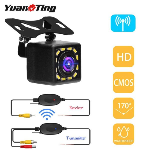 

car rear view cameras& parking sensors yuanting backup 2.4g wireless hd waterproof 12 auto led night vision cmos 170Â° wide angle reverse cam