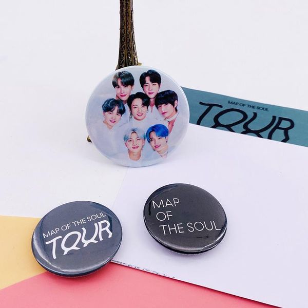 

pins, brooches 3pcs/set kpop bangtan boys pin badge korea preview tour pins for clothes hat backpack decoration accessories, Gray