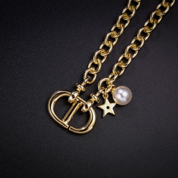 

design jewelry letter necklace women's 20-year new pearl fashion necklace, Silver