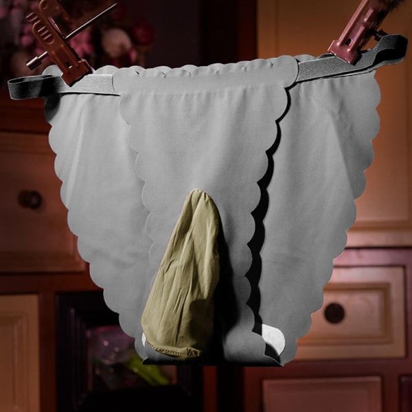 

underpants sissy pouch pantie men ice silk bikini briefs g-string thongs underwear knickers, Black;white