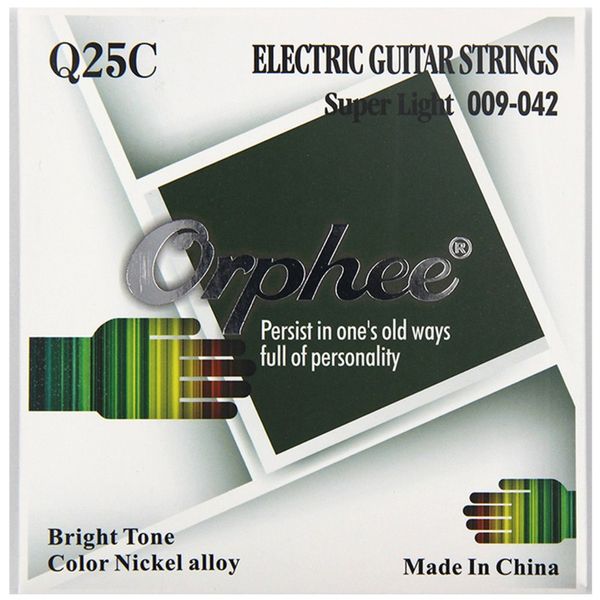 Orphee Q25C 009-042 Corde per chitarra elettrica Colore esagonale Accessori per strumenti musicali in lega di nichel