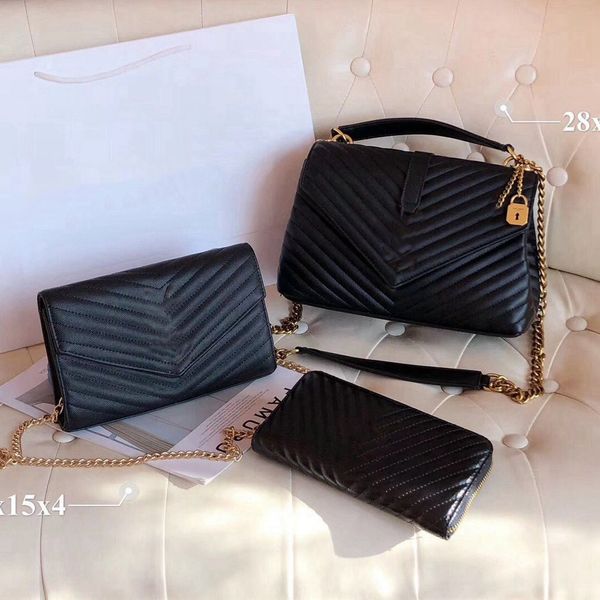

3/pc set women handbag designer shoulder bag luxury clutch ladies wallt crossbody totes chain tassel envelope bags
