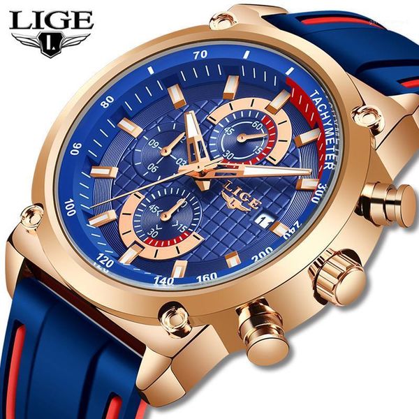 

creative design blue watches men luxury quartz wristwatch stainless steel chronograph sport watch relogio masculino wristwatches, Slivery;brown