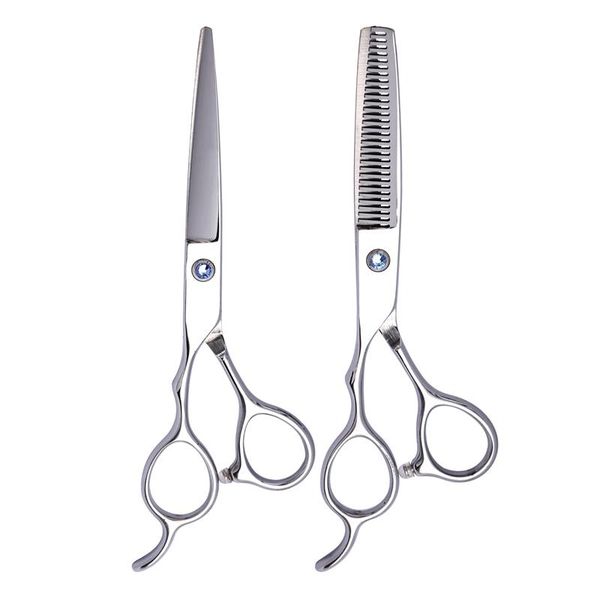 

hair scissors 6.0 inch silver cutting thinning blunt tip dressing left-handed