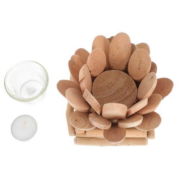

candle holders lotus shape wood tea light holder for wedding party birthday holiday