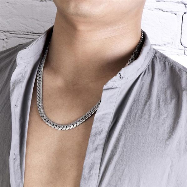 

chains necklace mens jewelry for neck stainless steel long black gold chain hip hop 2021 gifts men accessories, Silver