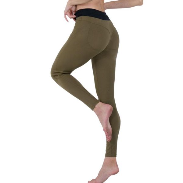 

women's leggings fitness for women sporting workout solid yo-ga leggins elastic slim high waist long pants, Black
