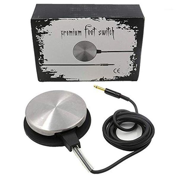 

tattoo foot pedal 360 degree round stainless steel pedals with 6.5ft silicon soft wire for use1