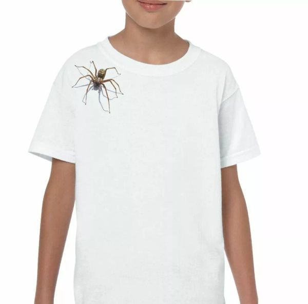 

spider kids fun t-shirt scary practical joke halloween arachnophobia, White;black