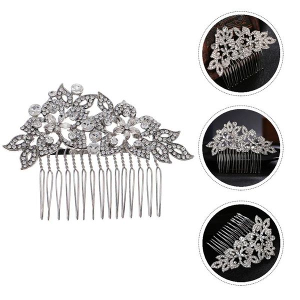 

hair brushes 1pc delicate rhinestone comb bride accessory headdress, Silver