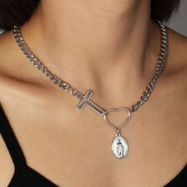 

pendant necklaces chain necklace creative fashion love cross to restore ancient ways alloy as pendants for women, Silver