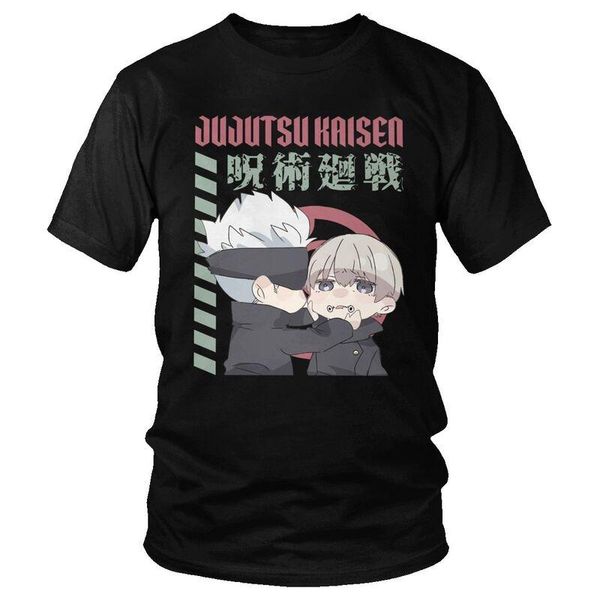 

men's t-shirts jujutsu kaisen t-shirt graphic anime manga toge inumaki satoru gojo tshirt short sleeve cool t shirt cotton tee gift, White;black